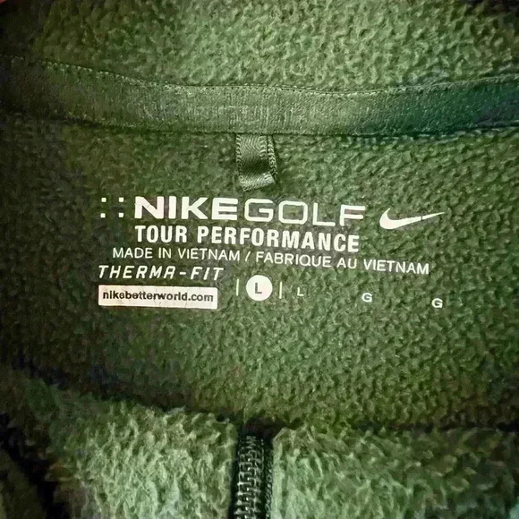 NIKE GOLF TOUR PERFORMANCE THERMA-FIT GREEN 1/2 ZIP PULL OVER FLEECE SIZE L - Picture 6 of 6